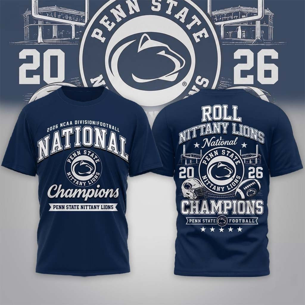 Penn State Nittany Lions Road to Glory 2026 Football Champions Shirt Nittany Lions Merch - Merchluma