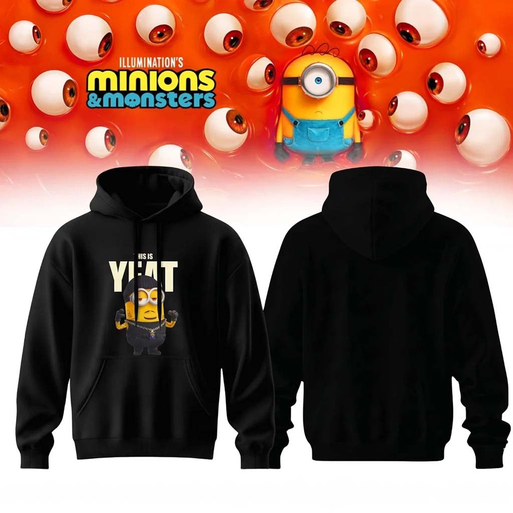 Minions x Monsters This Is Yeat Hoodie Black Cute Cartoon Minions Merch Gifts For Besties - Merchluma