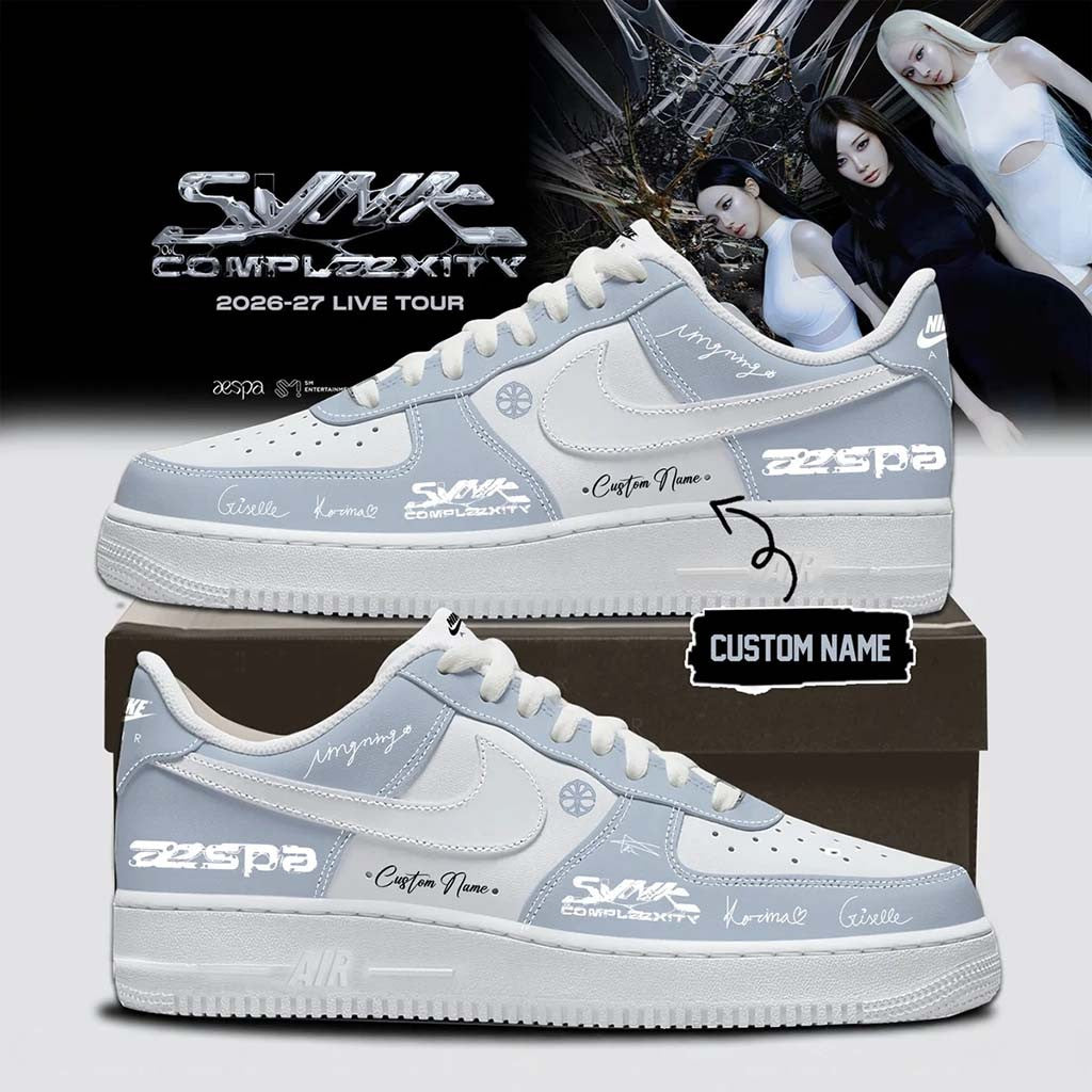 Custom Aespa Live Tour Synk Complaexity Sneakers Aespa Merch Birthday Gifts For Kpop Lovers - Merchluma