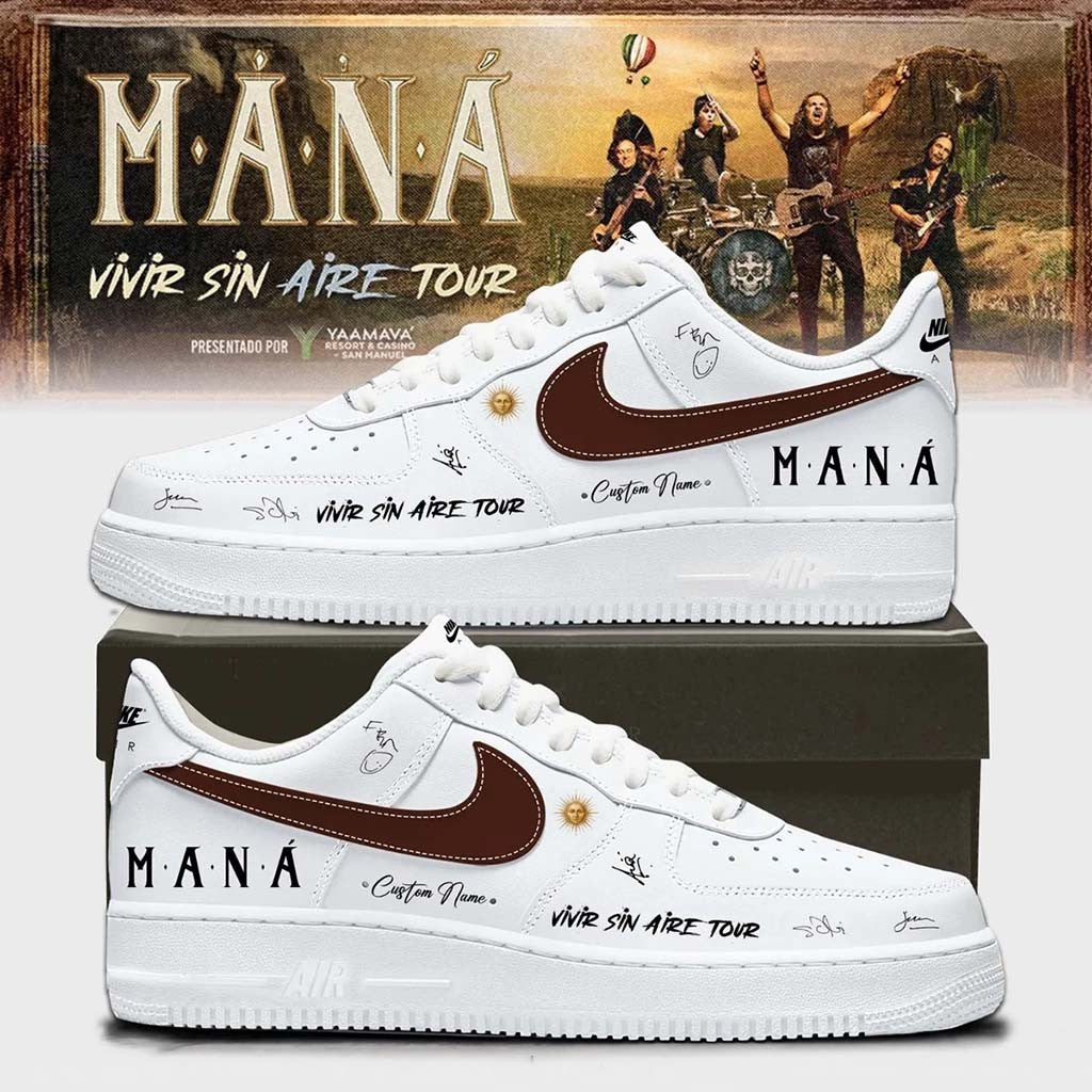 Customized Mana Merch 2026 Vivir Sin Aire Tour White Shoes Gift Ideas For Pop Lovers - Merchluma