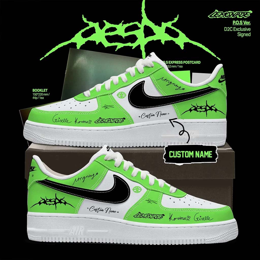 Personalized Aespa LEMONADE Sneakers Aespa Merch Best Gifts For Sister - Merchluma