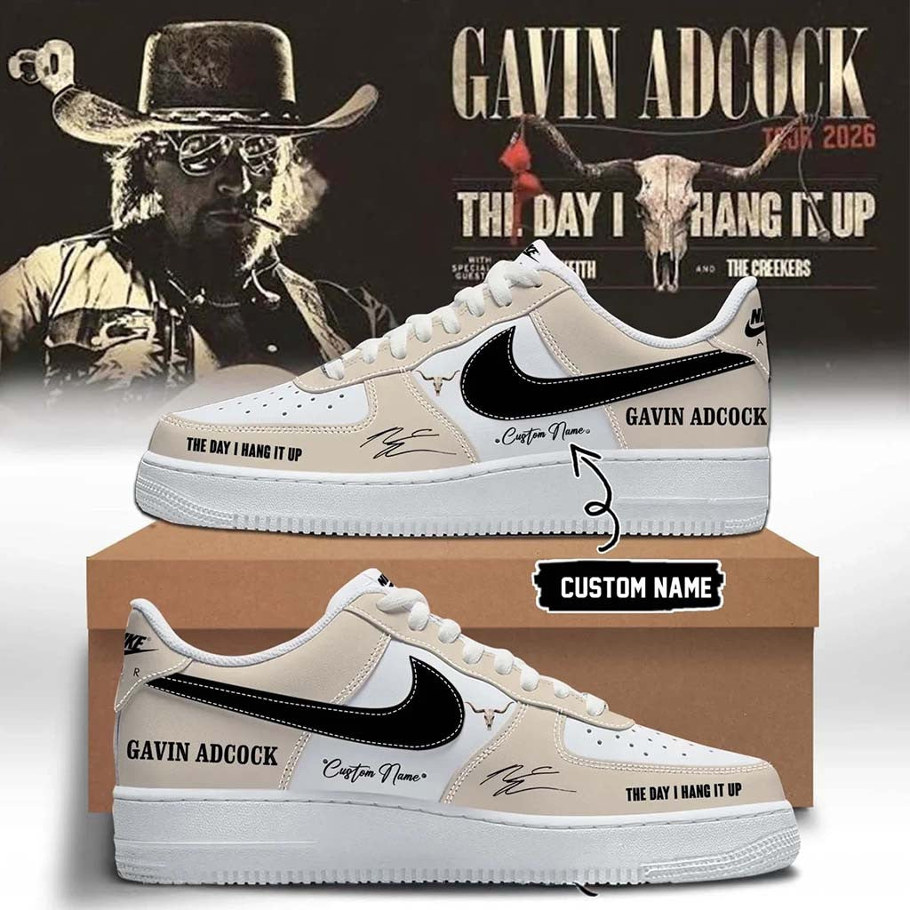 Personalized Gavin Adcock The Day I Hang It Up Tour Signature Shoes Gavin Adcock Merch Gifts - Merchluma