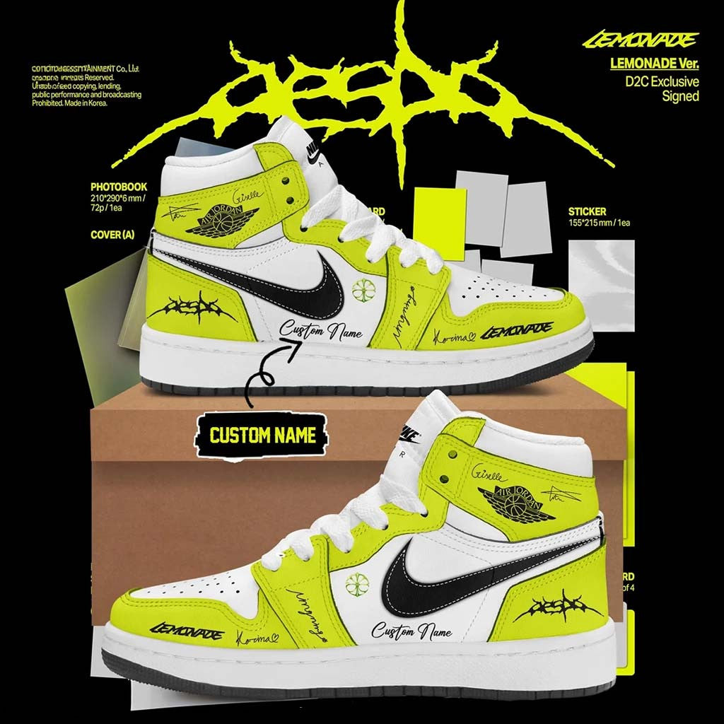 Custom Aespa LEMONADE Sneakers Aespa Merchandise Present For Girlfriend - Merchluma
