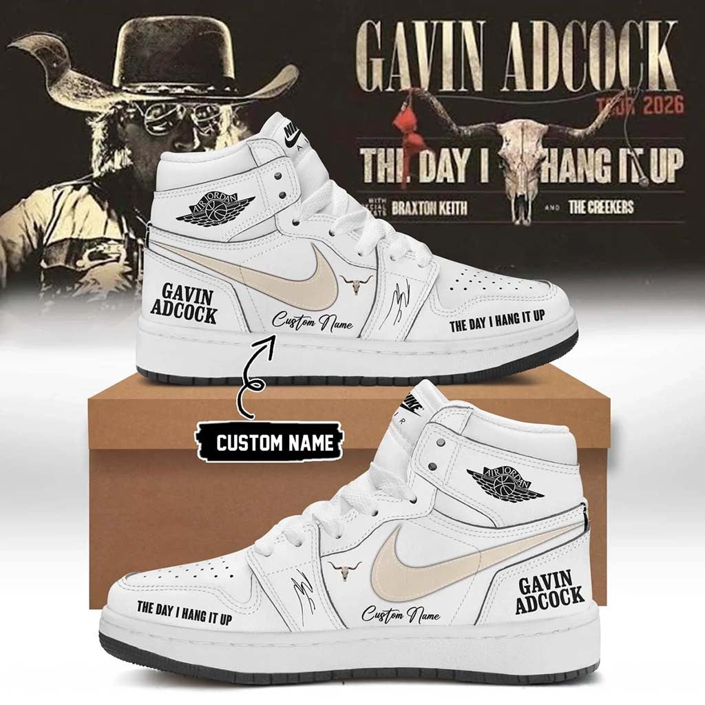 Custom Gavin Adcock The Day I Hang It Up Tour Signature Shoes Gavin Adcock Merchandise - Merchluma