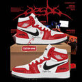Customized Aespa LEMONADE Red White Sneakers Aespa Merchandise Best Gifts For Kpop Lovers - Merchluma