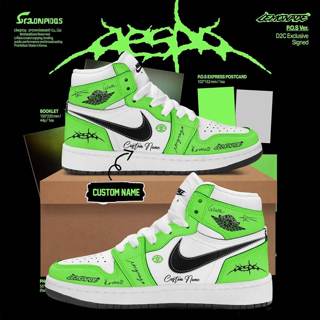 Customized Aespa LEMONADE Sneakers Aespa Merchandise Best Gifts For Music Lovers - Merchluma