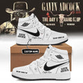 Customized Gavin Adcock The Day I Hang It Up Tour Signature White Shoes Gavin Adcock Merch - Merchluma