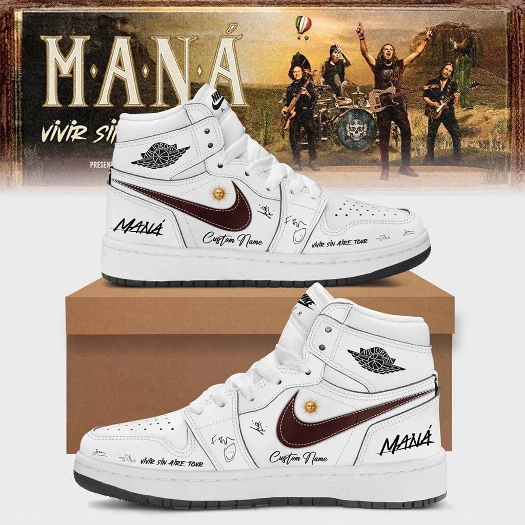 Customized Mana Merch 2026 Vivir Sin Aire Tour Shoes White Best Gifts For Pop Lovers - Merchluma