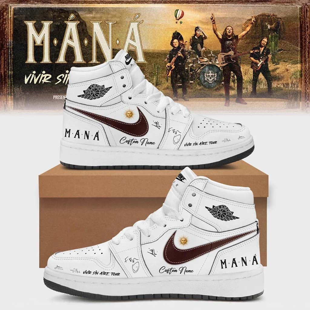 Customized Mana Merch 2026 Vivir Sin Aire Tour White Shoes Presents For Music Lovers - Merchluma