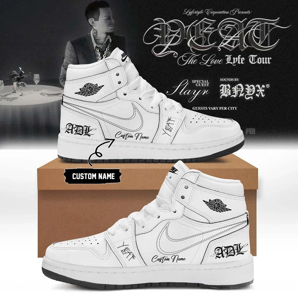 Customized Yeat Merch 2026 The Love Life Tour Signed White Sneakers Best Gifts For Music Lovers - Merchluma