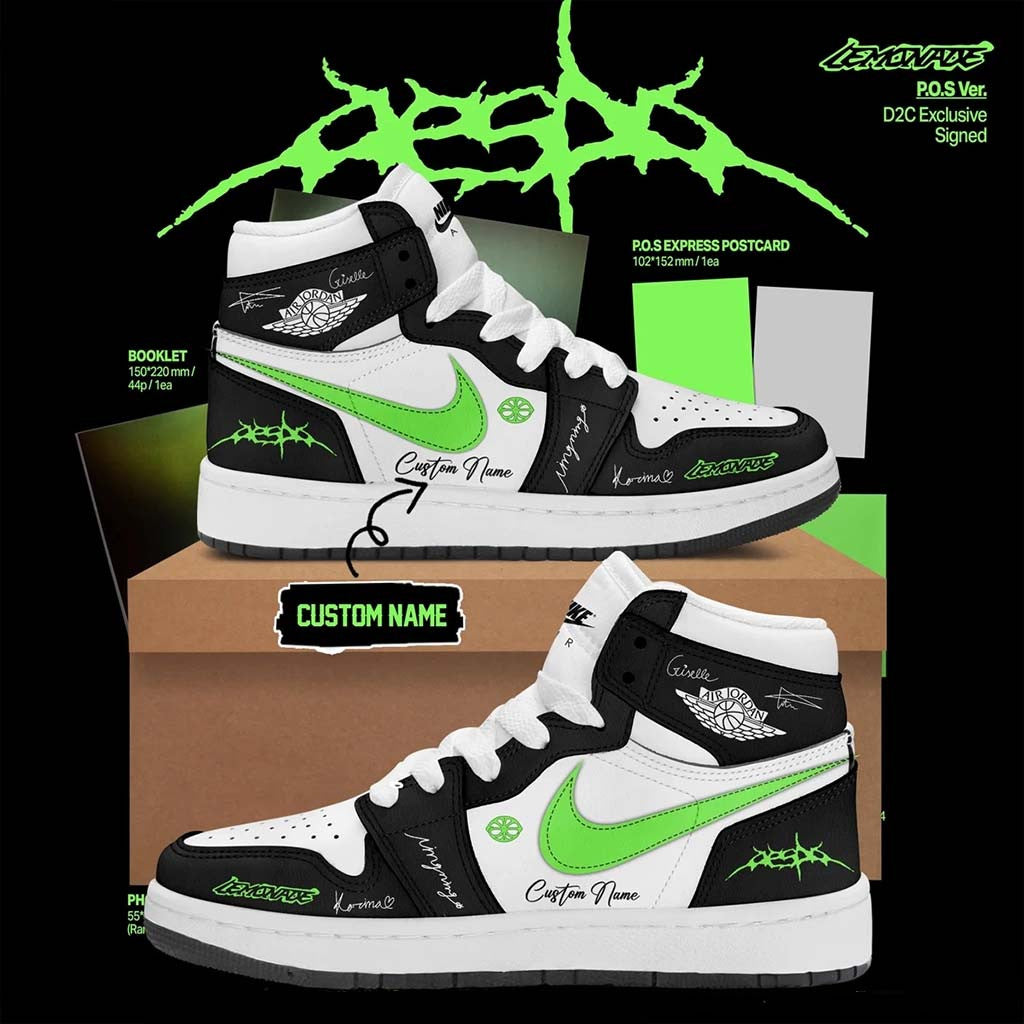 Personalized Aespa LEMONADE Black And White Sneakers Aespa Merch Best Gifts For Girlfriend - Merchluma