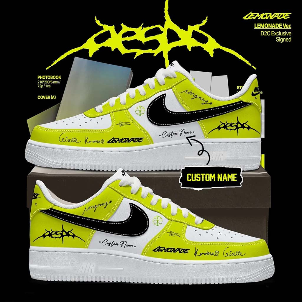 Personalized Aespa LEMONADE Sneakers Aespa Merchandise Gifts For Besties - Merchluma