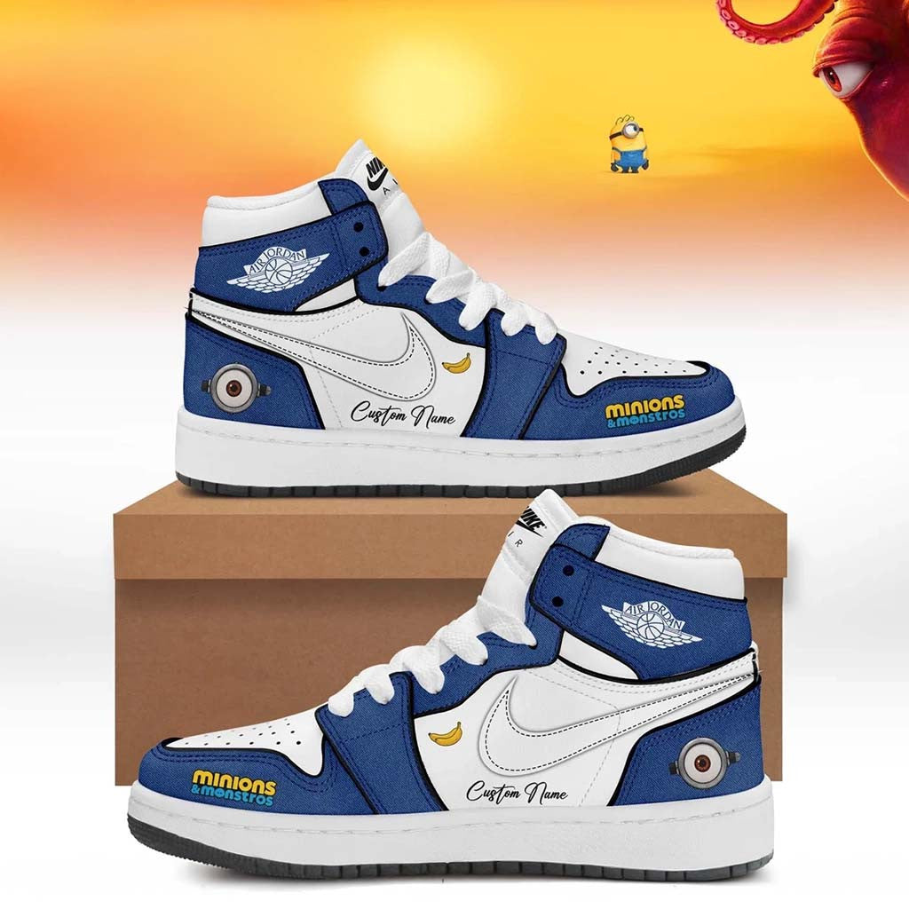 Personalized Minions x Monsters Sneakers Minions Merch Cute Gifts For Cartoon Lovers - Merchluma