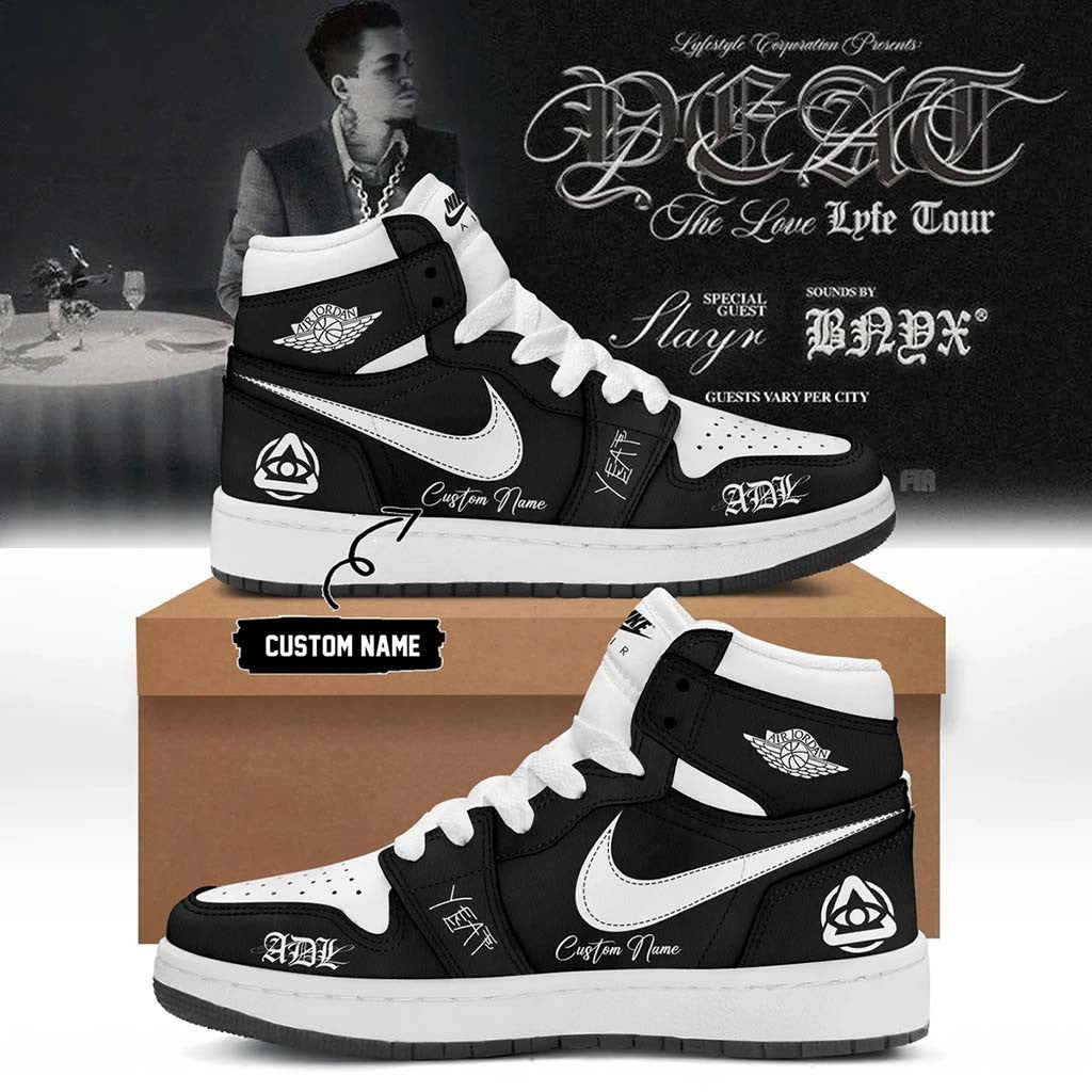 Personalized Yeat Merch 2026 The Love Life Tour Signed Black Sneakers Gift Ideas For Rap Lovers - Merchluma