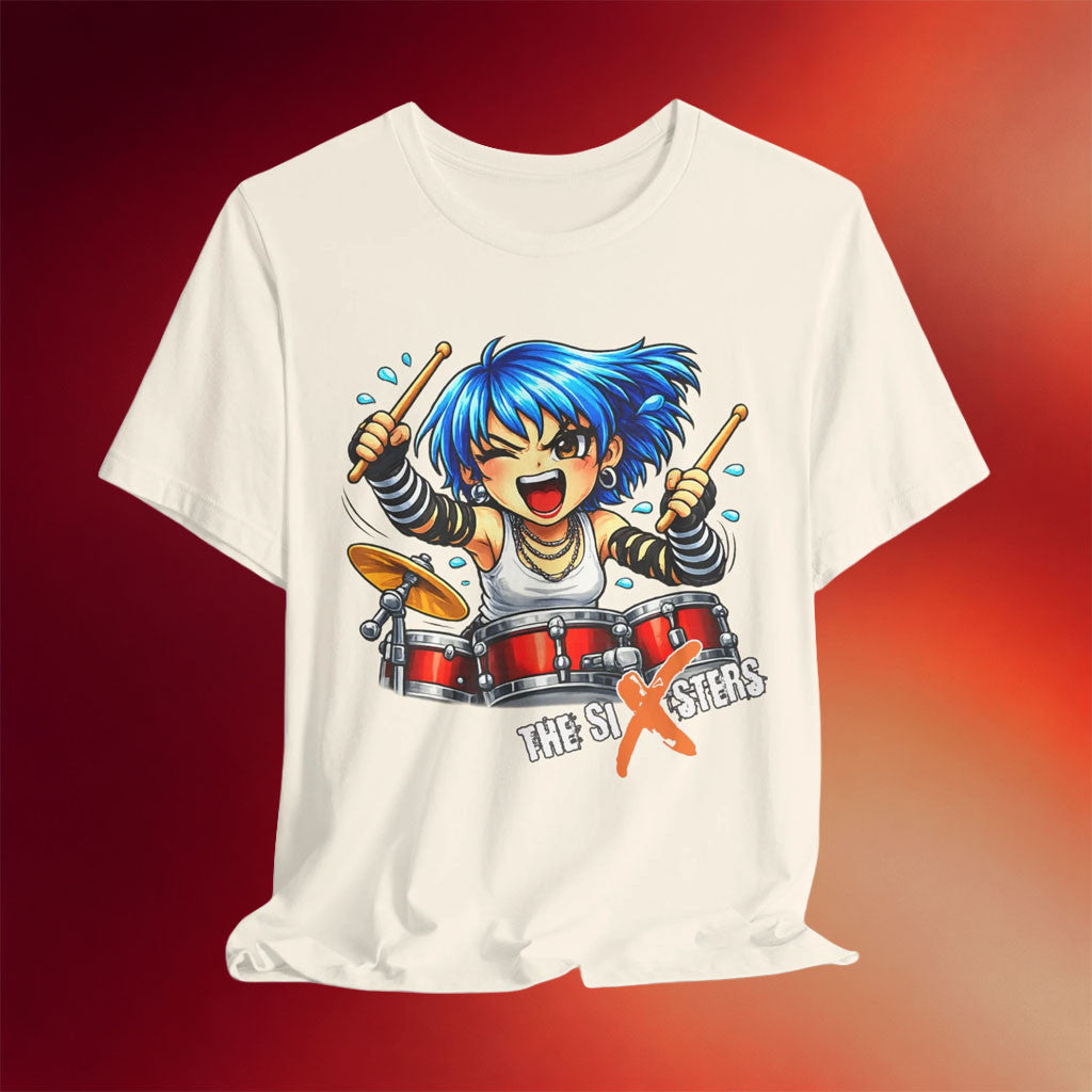 The Sixsters Merch 2026 Kate On Drums T-Shirt Gift Ideas For Rock Band Fans - Merchluma