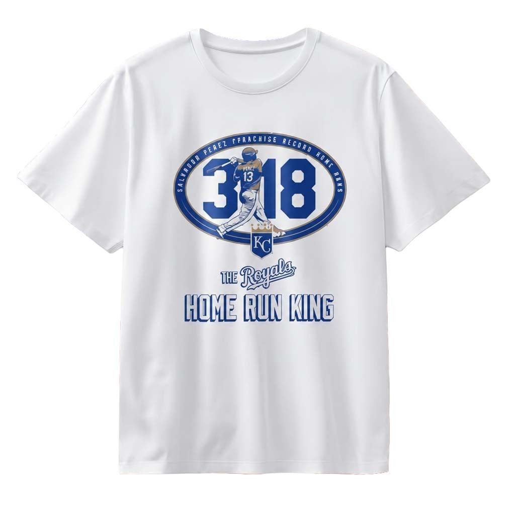 Salvador Perez Franchise Record Home Runs King KC Royals T-Shirt Present For Baseball Fans - Merchluma