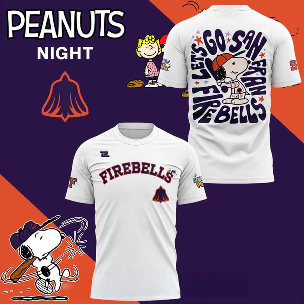 San Francisco Firebells WPBL X Peanut Night 2026 T-Shirt SF Firebells Merch Baseball Fan Gifts - Merchluma