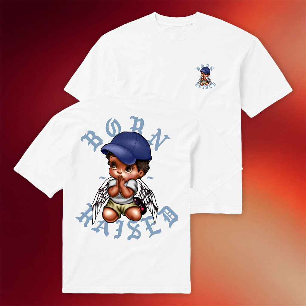 Born X Raised Merch 2026 EL Angel Rocker T-Shirt White Useful Gift For Sisters - Merchluma