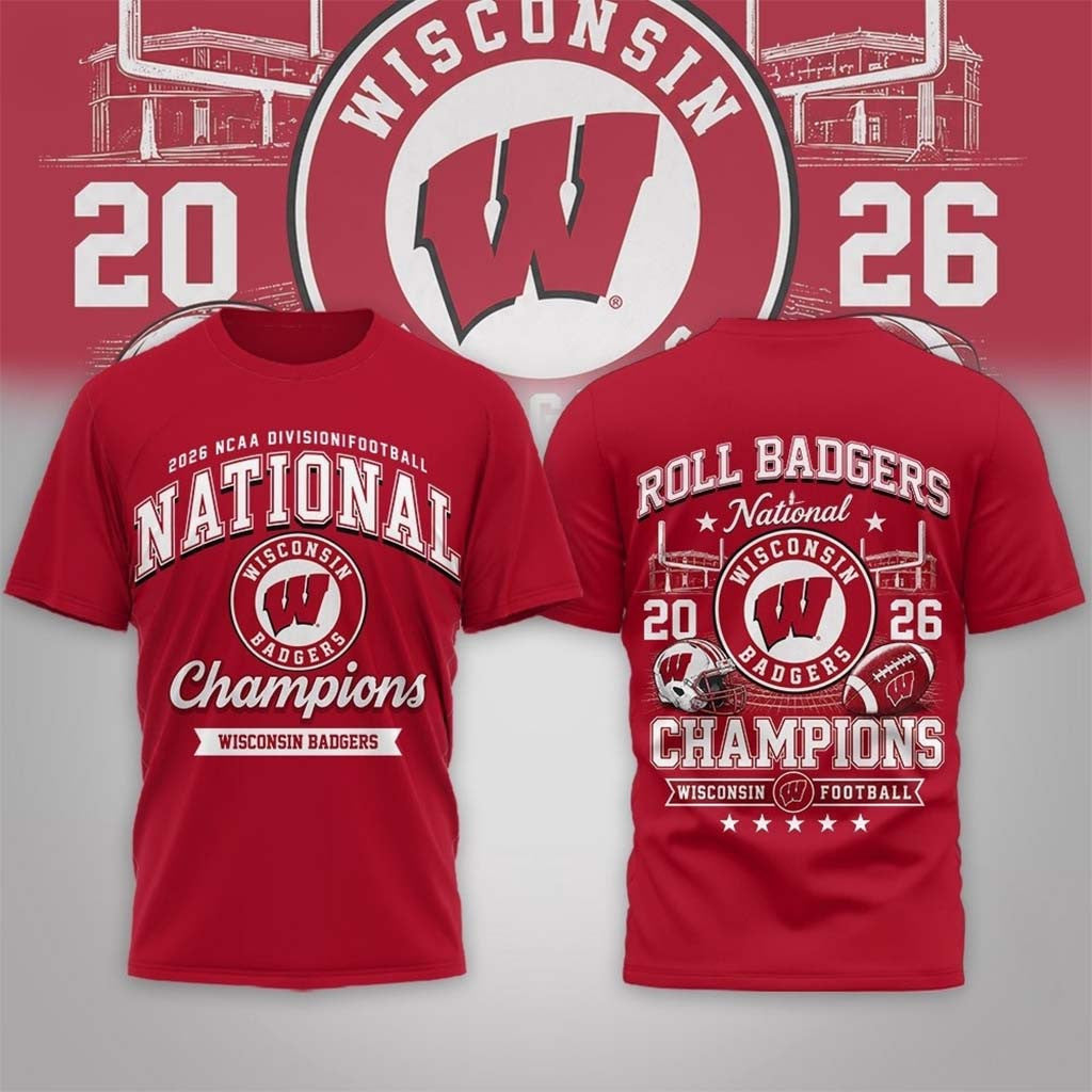 Wisconsin Badgers Merch Road To Glory 2026 Football Champions T-Shirt Best Gift For Fans - Merchluma