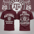 Texas A&M Aggies Merch Road to Glory 2026 Football Champions T-Shirt Gift For Football Fans - Merchluma