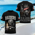 Las Vegas Raiders 25th Anniversary 9 11 2001 We Will Never Forget Shirt Raiders Merch Son Gifts - Merchluma