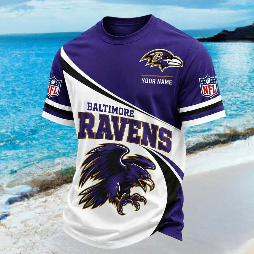 Custom Baltimore Ravens Shirt Baltimore National Football T-Shirt Ravens Merch Fans Gifts - Merchluma