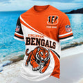 Custom Cincinnati Bengals Tiger Mascot Running Shirt Cincinnati Football T-Shirt Bengals Merch - Merchluma