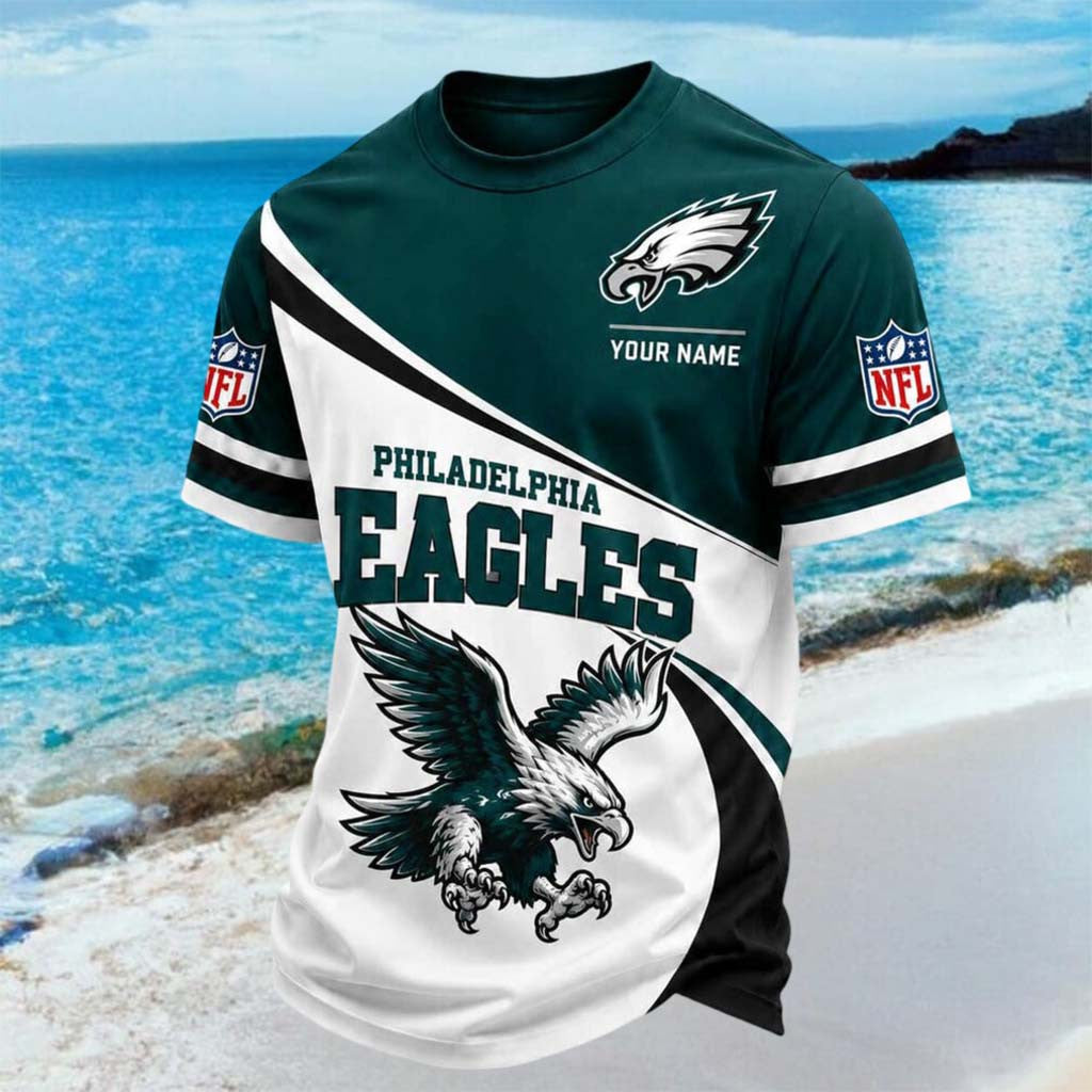 Custom Philadelphia Eagles T-Shirt Philadelphia Football Shirt Eagles Merch Gifts For Dad - Merchluma