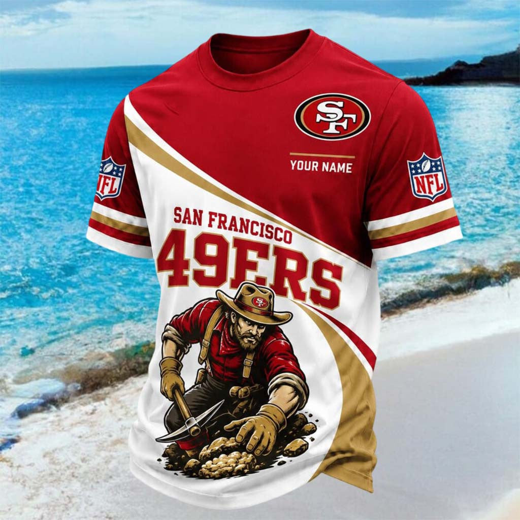 Custom San Francisco 49ers Mascot Gold Miner T-Shirt San Francisco Football Shirt 49ers Merch - Merchluma