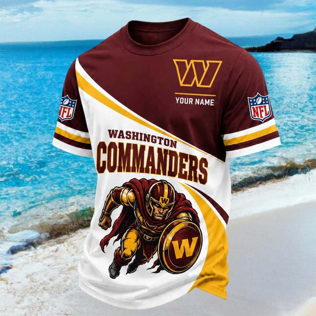 Custom Washington Commanders Mascot Football Team Logo T-Shirt Commanders Merch Gift For Fan - Merchluma