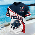 Customized Houston Texans Mascot Running Bull Shirt Houston Football T-Shirt Texans Merch Gifts - Merchluma