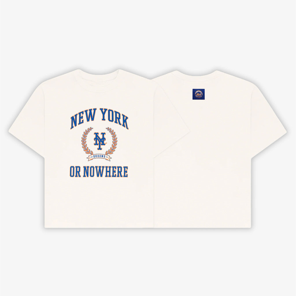 New York Or Nowhere Merch 2026 Mets University Crop T-Shirt NY Mets Merch Gift For Baseball Fan - Merchluma