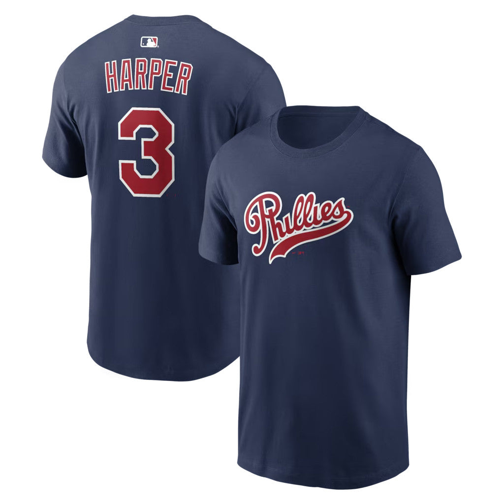 #3 Bryce Harper T-Shirt Navy Phillies Field Of Dreams Merch 2026 Cool Gifts For Baseball Lovers - Merchluma