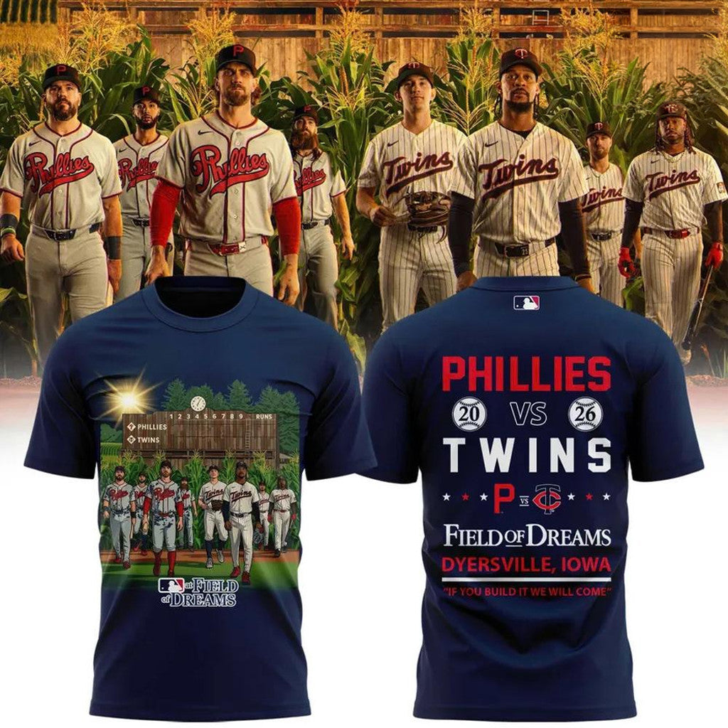 Field Of Dreams Merch 2026 Phillies Vs Twins Field Of Dreams Game T-Shirt Gift For Baseball Fan - Merchluma