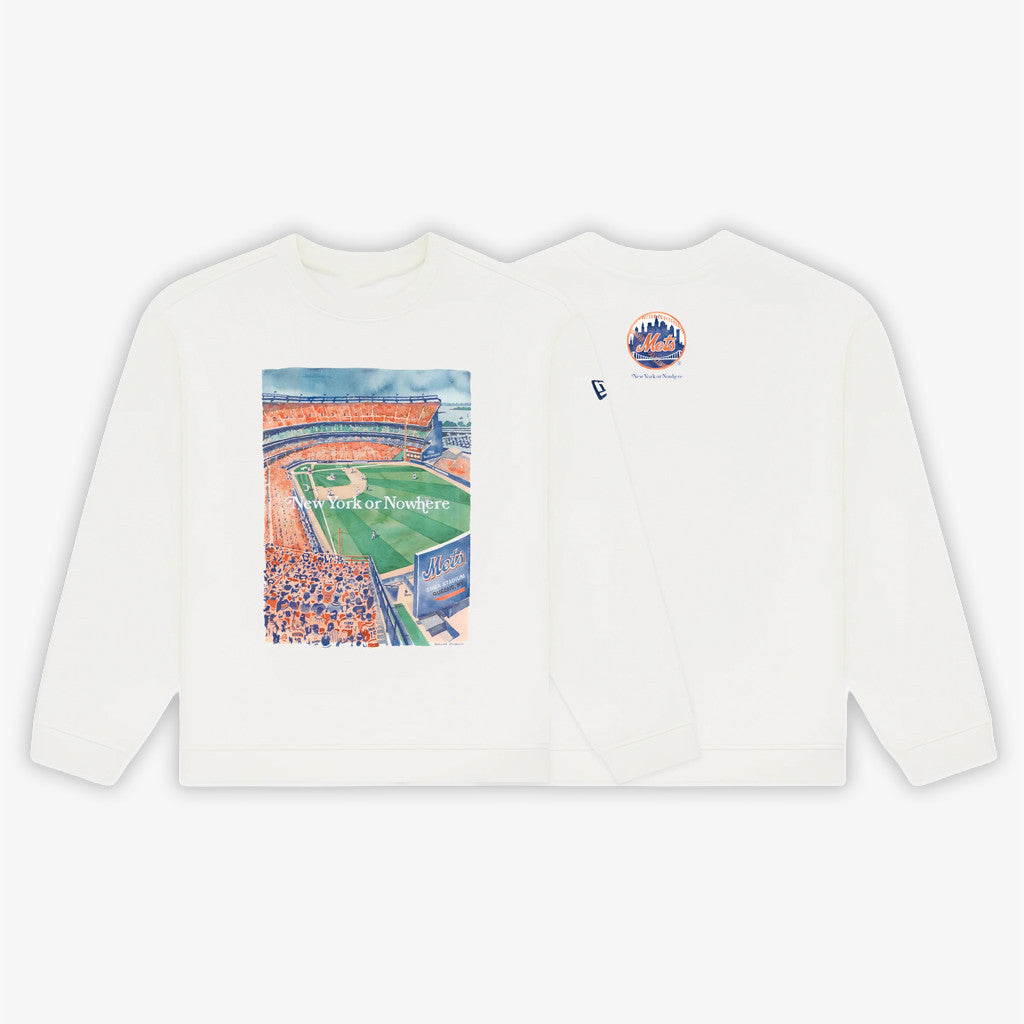 New York Or Nowhere Merch 2026 Mets Watercolor Crewneck Sweatshirt Gift For Baseball Fans - Merchluma