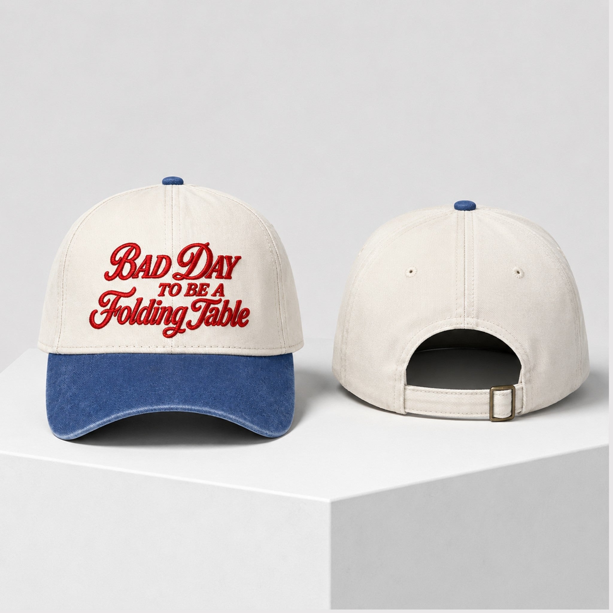 Bad Day To Be A Folding Table 2026 Hat Embroidered Funny Meme Cap Buffalo Bills Merch - Merchluma