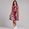 Alabama Crimson Tide Sporty Floral Elegance Women's Sleeveless Dress Crimson Tide Merch - Merchluma