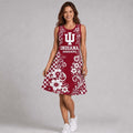 Indiana Hoosiers Sporty Floral Elegance Women's Sleeveless Dress Hoosiers Merch Gifts For Fans - Merchluma