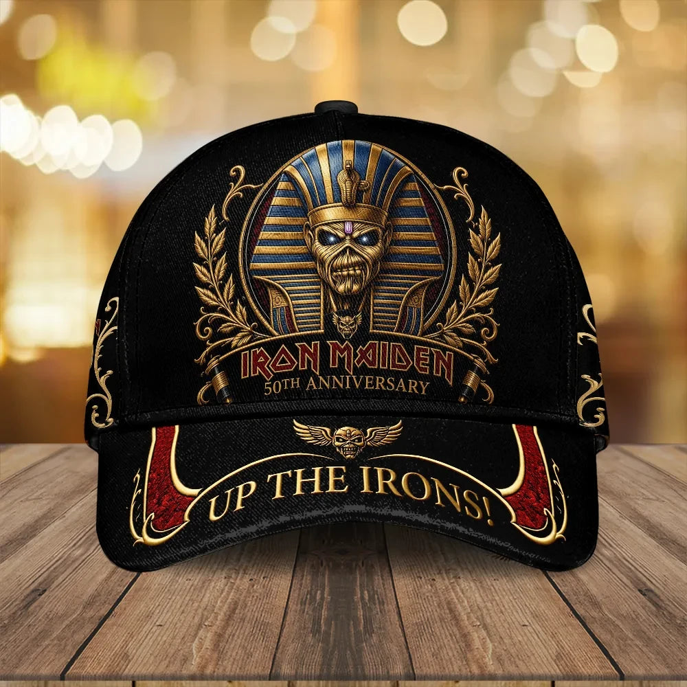 Iron Maiden 50th Anniversary Hat Up The Irons Cap Iron Maiden Merch Present For fans - Merchluma