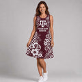 Texas A&M Aggies Sporty Floral Elegance Women's Sleeveless Dress Aggies Merch Wife Gifts - Merchluma