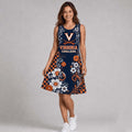 Virginia Cavaliers Sporty Floral Elegance Women's Sleeveless Dress Cavaliers Merch Mom Gifts - Merchluma
