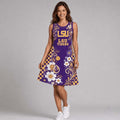 LSU Tigers Sporty Floral Elegance Women's Sleeveless Dress Tigers Merch Gifts For Football Fans - Merchluma