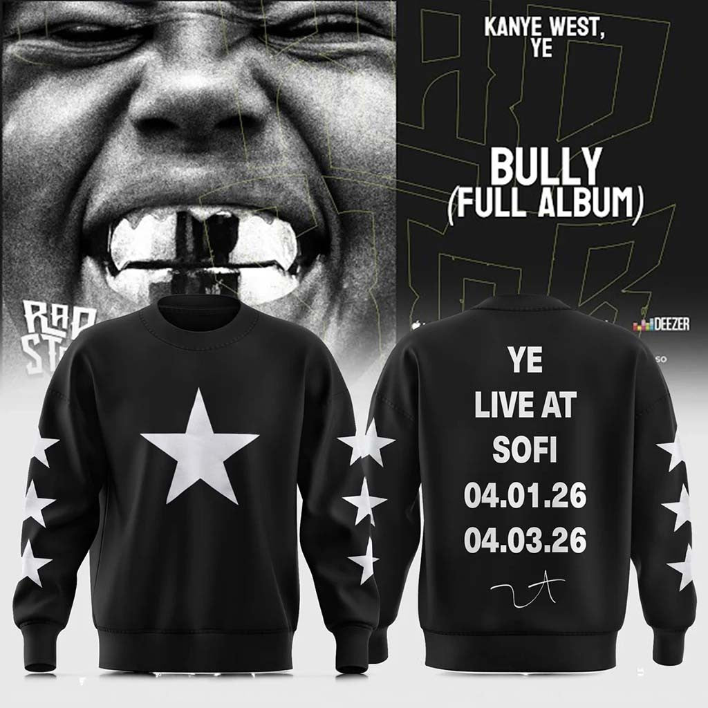 Kanye West Merch 2026 Ye Live Concert Tour Star Sweatshirt Black Gifts For Rapper Fan - Merchluma