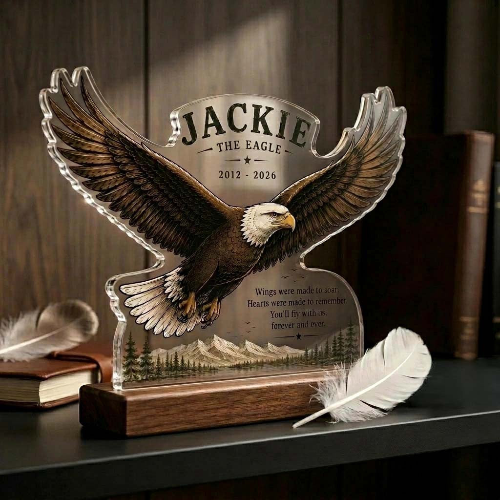Jackie The Eagle Memorial Tribute Acrylic Plaque Jackie Merch Display Decor Gifts For Fans - Merchluma