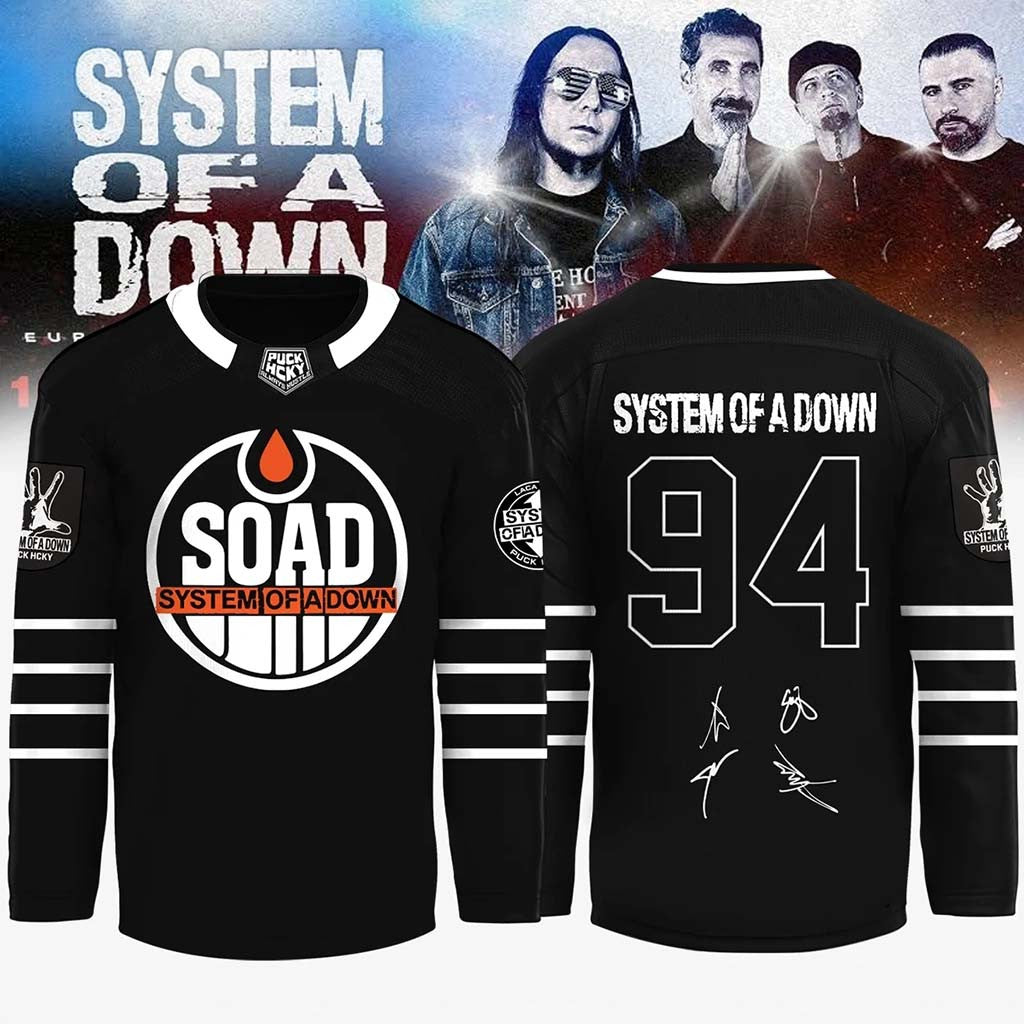 System Of A Down Europe UK Stadium Tour Signed Jersey SOAD Merch Gift For Band Fans - Merchluma