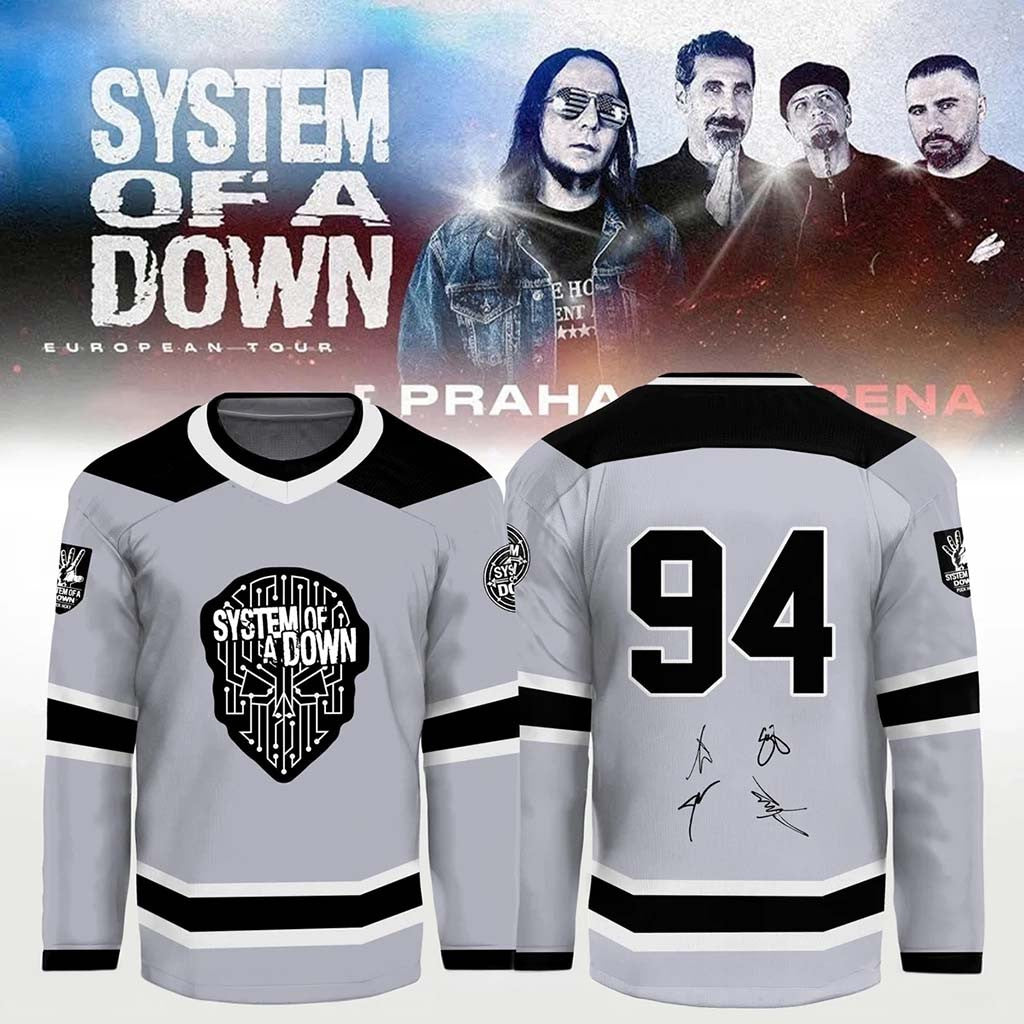 System Of A Down Signed Hockey Jersey SOAD Merch Best Gifts For Music Lovers - Merchluma