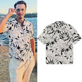 Robert Downey Jr Black And White Monstera Leaf Hawaiian Shirt Robert Downey Jr Merch Him Gifts - Merchluma