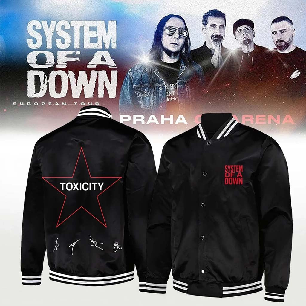 System Of A Down Signed Bomber Jacket Toxicity SOAD Merch Present For Band Fans - Merchluma
