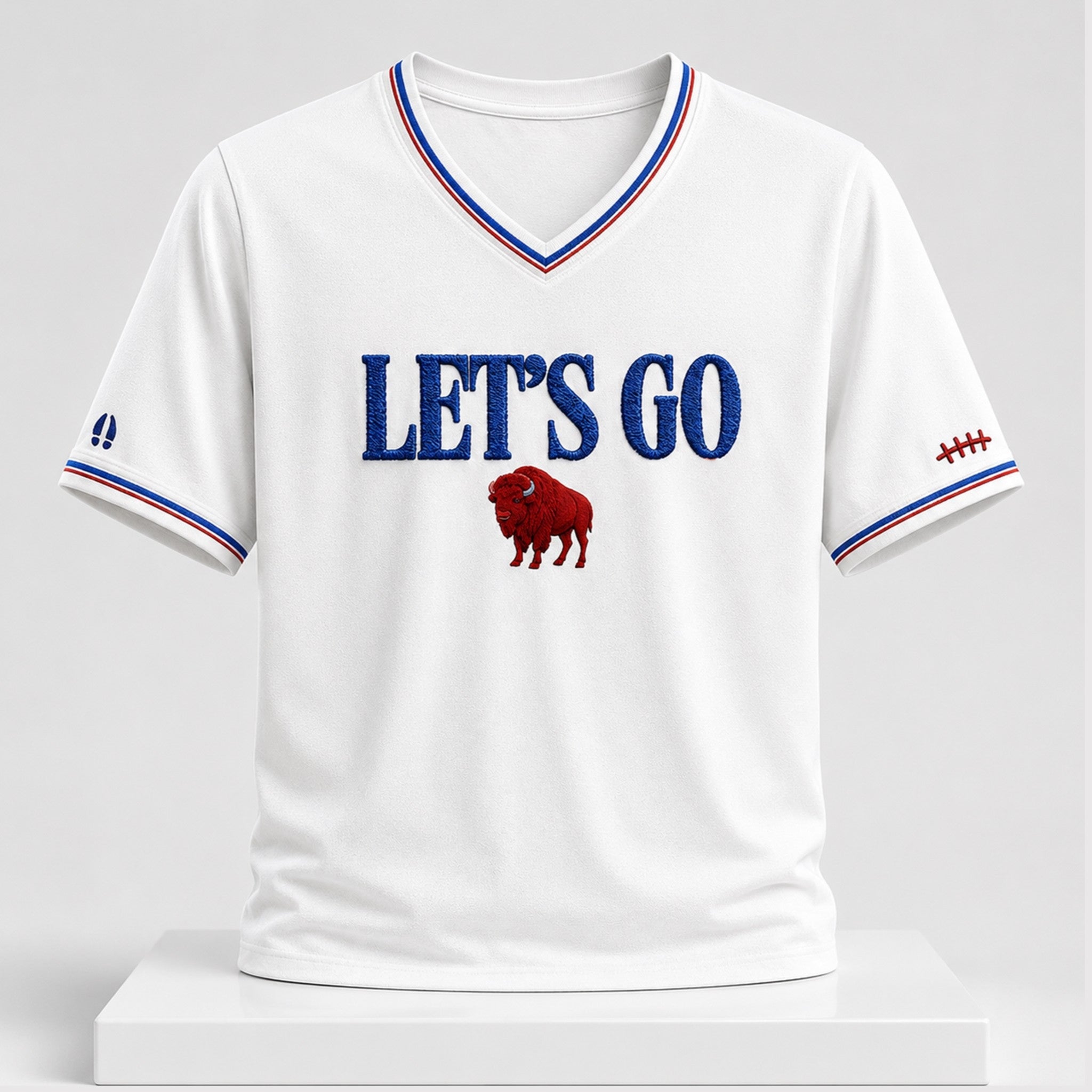 Buffalo Let's Go 2026 V-Neck Shirt Buffalo Bills Merch Presents For Football Lovers - Merchluma