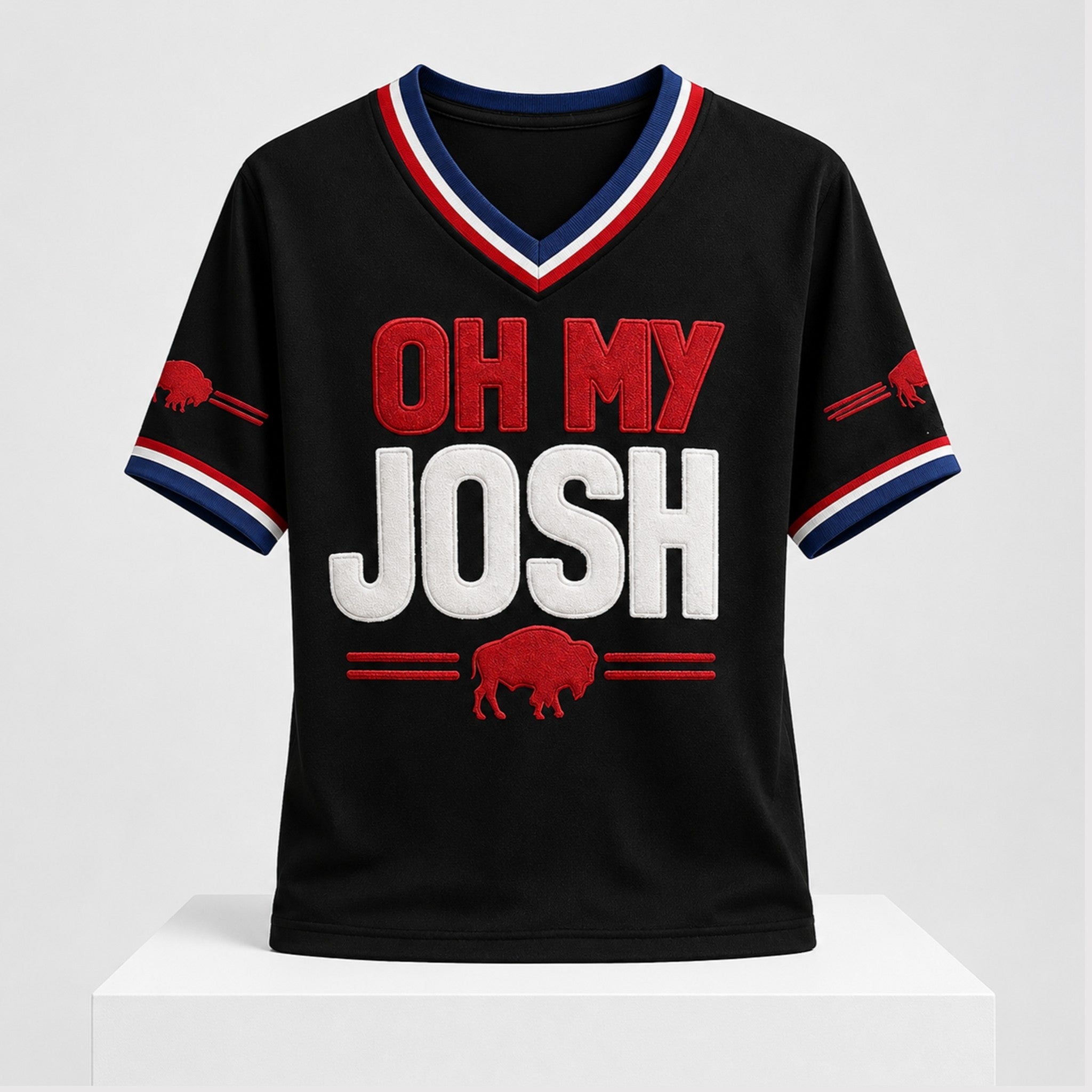 Buffalo Oh My Josh 2026 V-Neck Shirt Buffalo Bills Merch Best Football Gifts - Merchluma